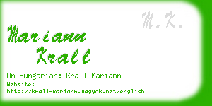 mariann krall business card